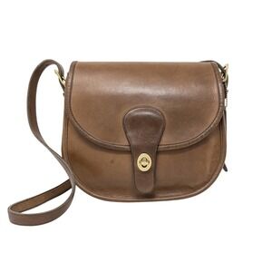 Coach Saddlery Bag 9535‎ Putty Brown Leather NYC Crossbody Minimal Vintage